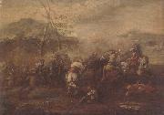 Pietro Graziani A cavalry skirmish France oil painting reproduction